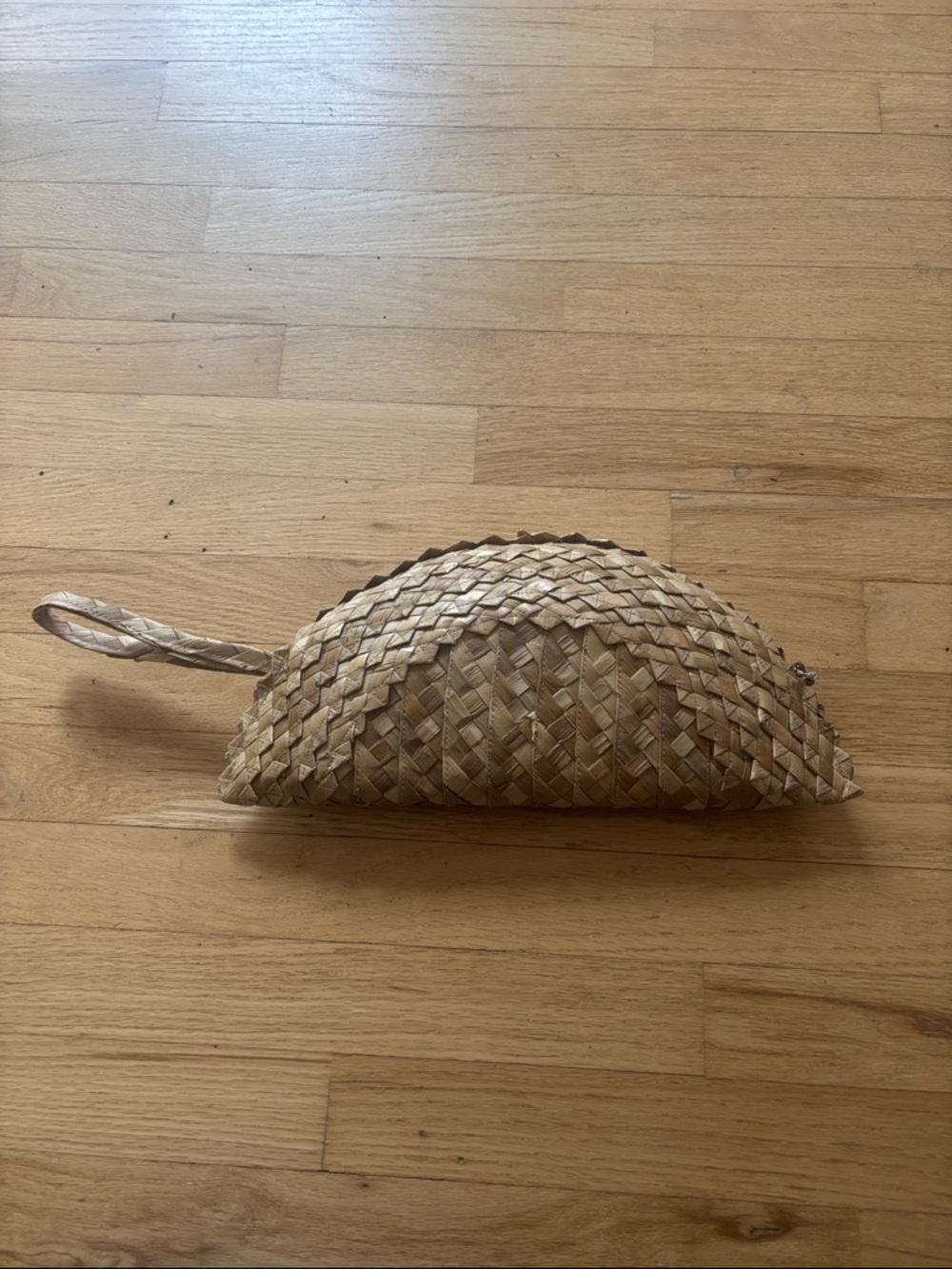 Woven Straw Wristlet Clutch - Natural Tan